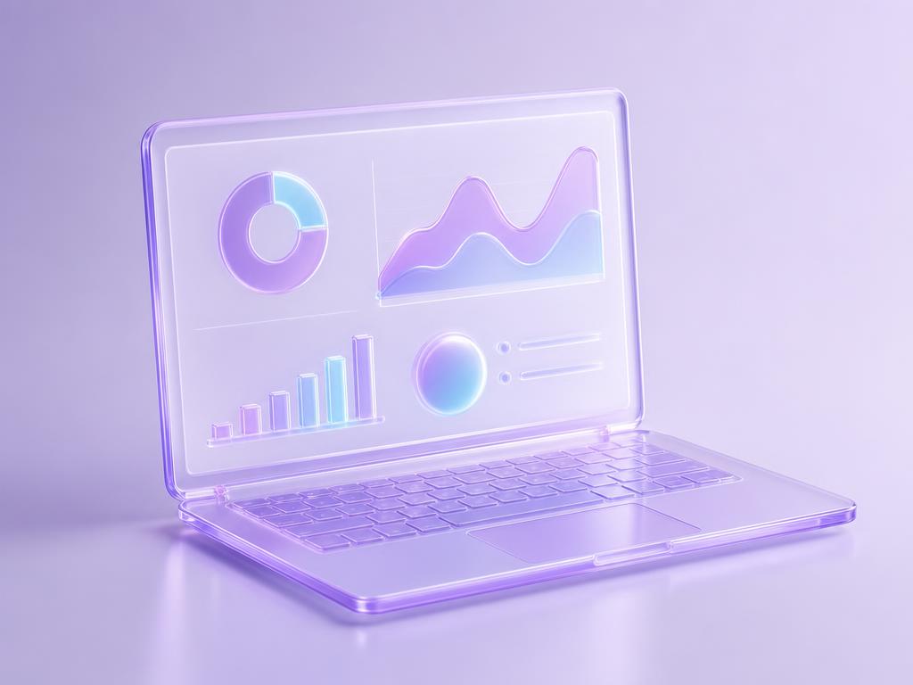 A translucent laptop showing thesis research charts